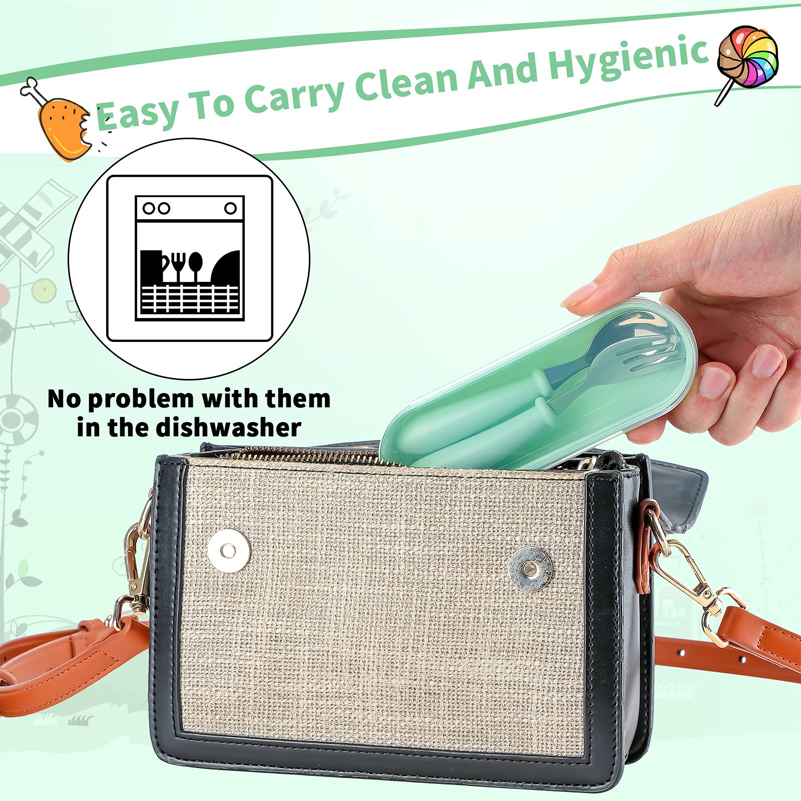 9 Pieces Toddler Utensils Stainless Steel Fork and Spoon Safe Baby Silverware Set, Kid Safe Utensils Children 's Flatware Kids C